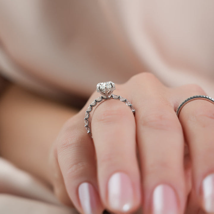 Pear classic diamond ring, Pear modern diamond ring, Pear three-stone diamond ring,