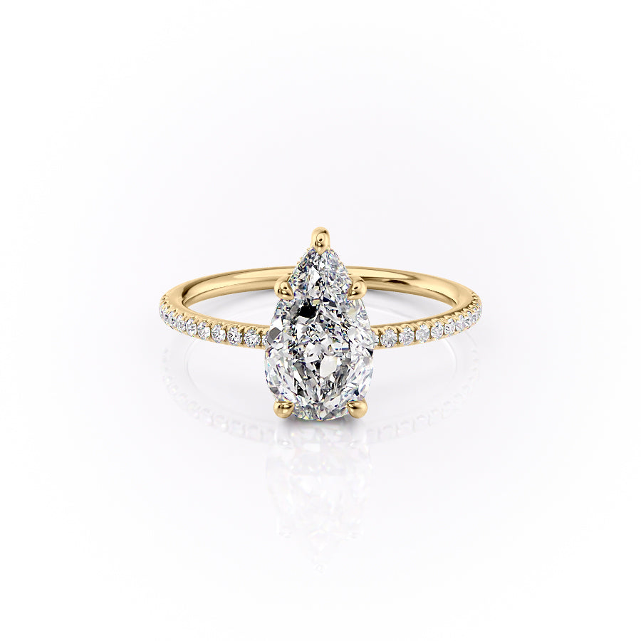 Pear elegant diamond ring, Pear whimsical diamond ring, Pear glamorous diamond ring, Pear sophisticated diamond ring,