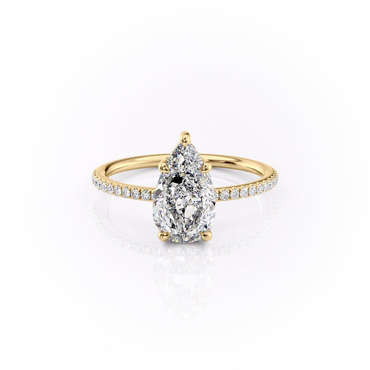 Pear elegant diamond ring, Pear whimsical diamond ring, Pear glamorous diamond ring, Pear sophisticated diamond ring,