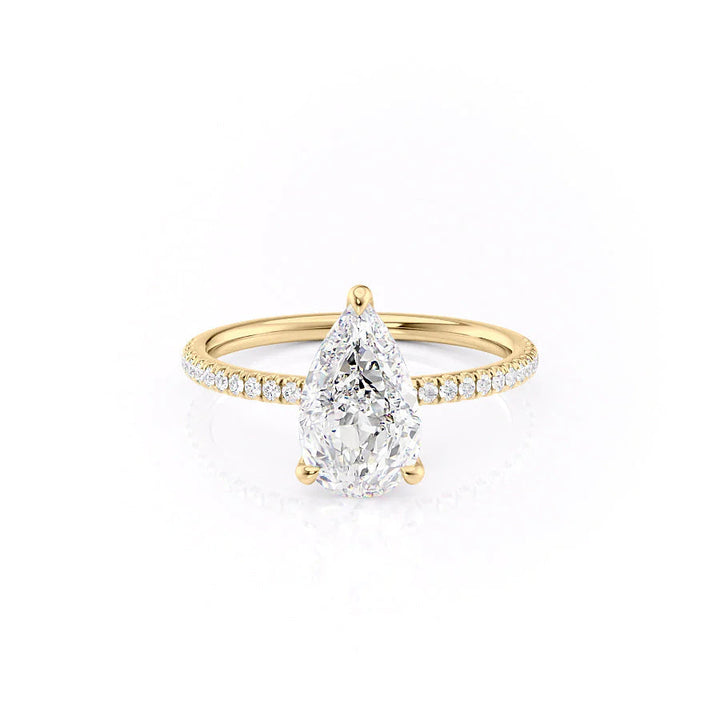 Pear handmade diamond ring, Pear customized diamond ring, Pear made-to-order diamond ring, Pear 