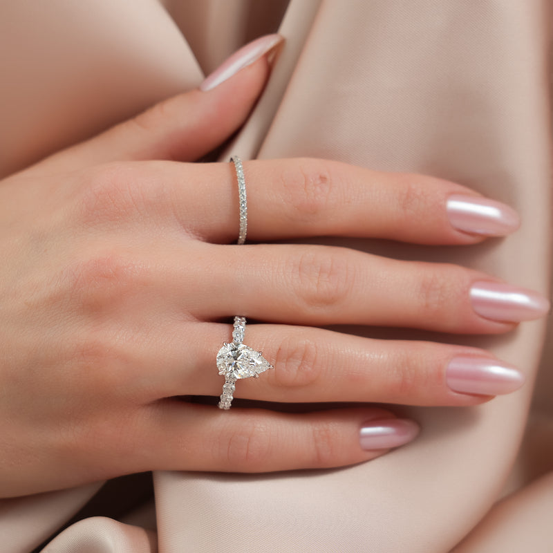 Pear cut diamond ring, Pear shaped diamond ring, Pear diamond engagement ring, 