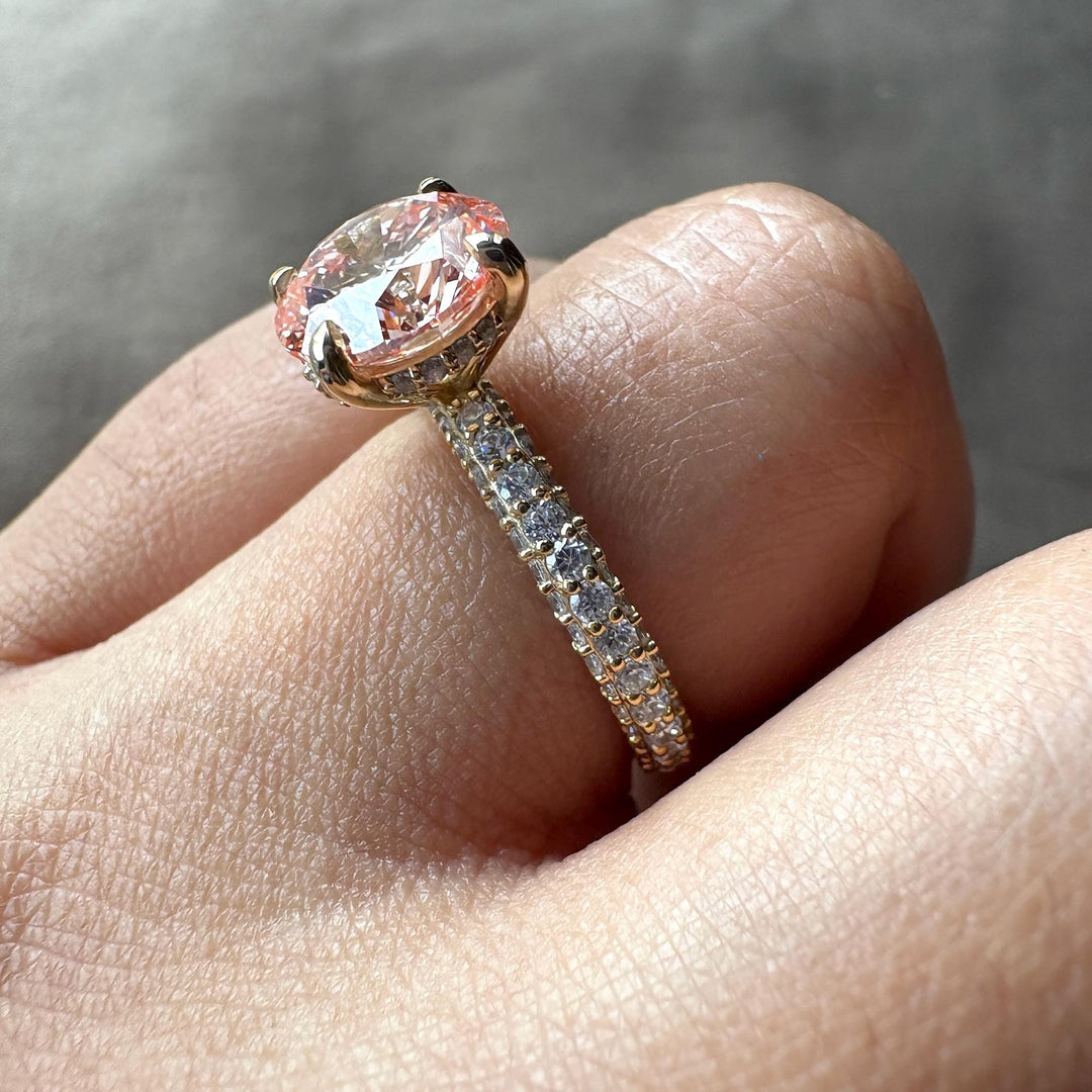 3.0 Carat Round Lab DiamondPink Round Cut Statement RingDelicate Micro Pave Diamond Ring3.0CT Pink Round Engagement RingRound Brilliant Pink Lab DiamondThree Carat Pink Diamond RingFancy Vivid Pink Round Diamond3.0CT Fancy Pink Diamond RingPink Round Cut Bridal RingLab Grown Pink Round Jewelry3.0 Carat Pink Round Jewelry