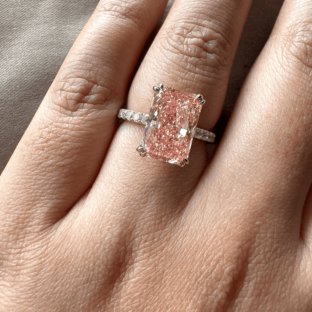 Pink Radiant Diamond Aesthetic17. 5 Carat Pink Diamond Ring Goals18. Large Pink Diamond on Hand Inspiration19. Dream Pink Radiant Engagement Ring20. Barbiecore Luxury Jewelry Trend