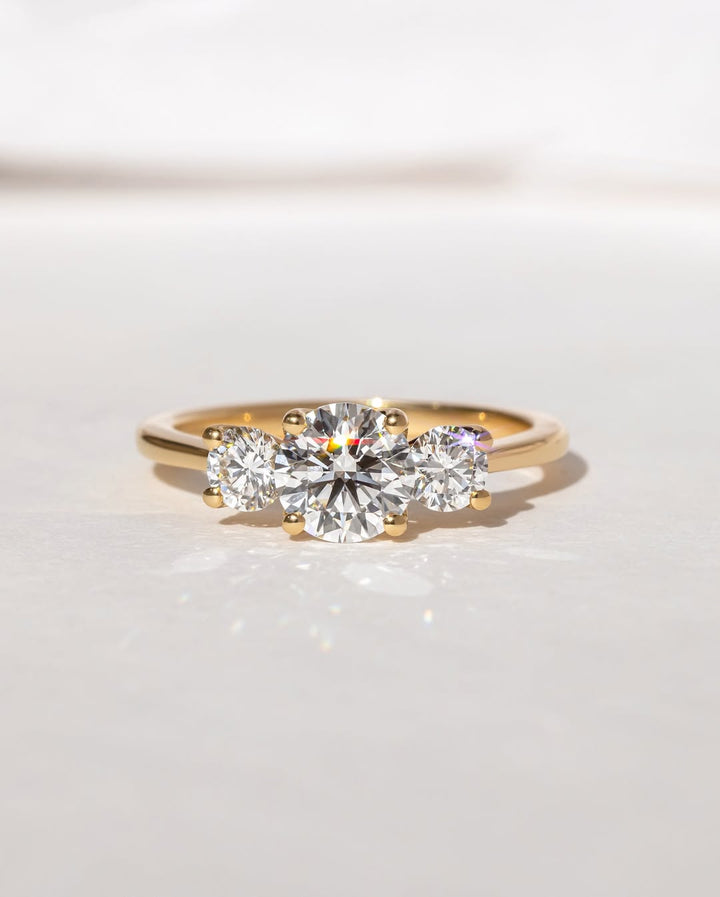 1.20CT Round  Lab Grown Diamond Three Stone Style Engagement Ring