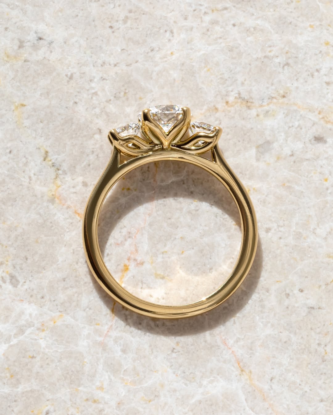 1.20CT Round  Lab Grown Diamond Three Stone Style Engagement Ring
