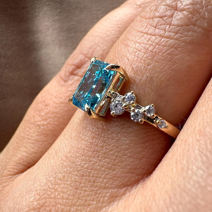 Unique Pave Engagement Ring12. Zig Zag Diamond Band13. Blue Gemstone Engagement Ring14. Radiant Cut Pave Ring
