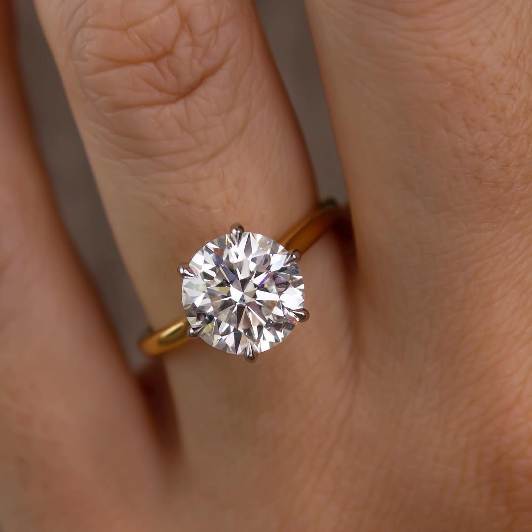 1.0 - 3.0 CT Round  Lab Grown Diamond Cathedral Style Engagement Ring