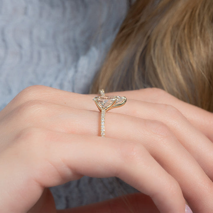 Rose gold engagement ring, Vintage engagement ring, Antique engagement ring,