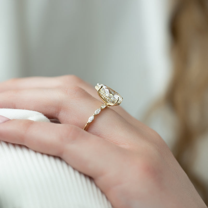 Rose gold engagement ring, Vintage engagement ring, Antique engagement ring, 