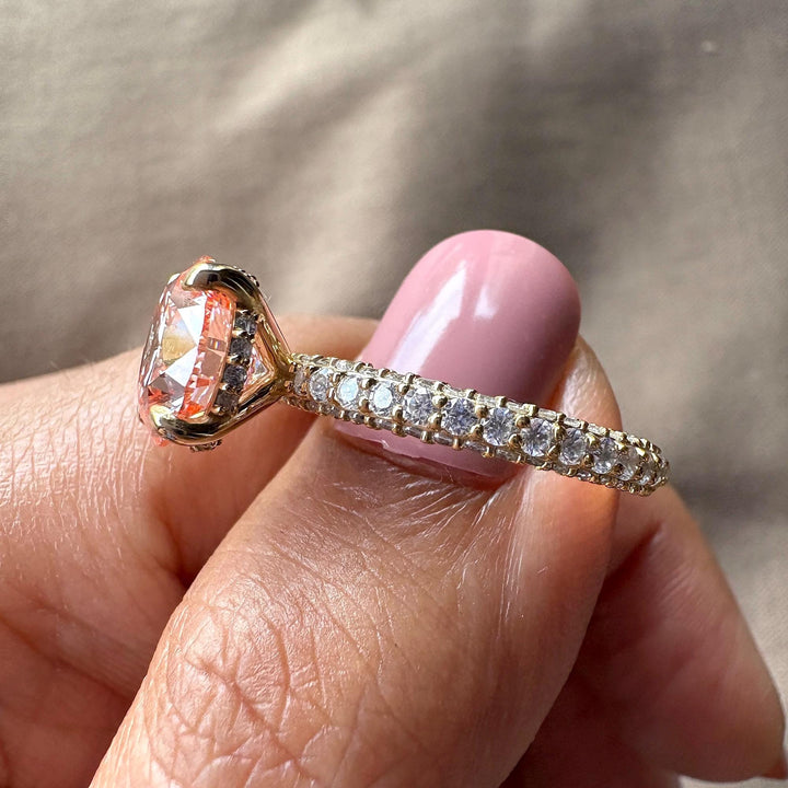 Three Carat Pink Diamond RingFancy Vivid Pink Round Diamond3.0CT Fancy Pink Diamond RingPink Round Cut Bridal RingLab Grown Pink Round Jewelry3.0 Carat Pink Round Jewelry