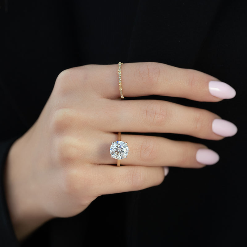 Round luxury diamond engagement ring, Round discount diamond engagement ring