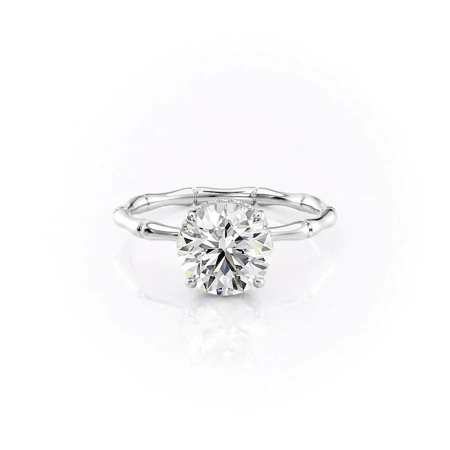 Round handmade engagement ring, Round customized engagement ring, Round made-to-order engagement ring,