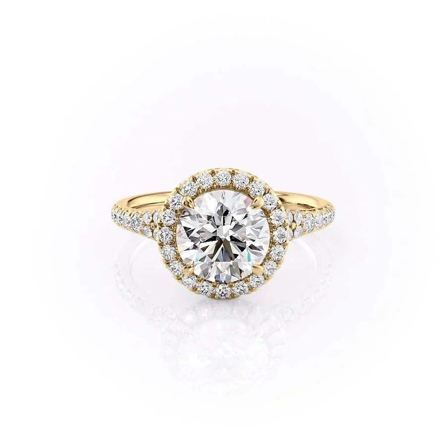 Round handmade engagement ring, Round customized engagement ring, Round made-to-order engagement ring, Round personalized engagement ring, 