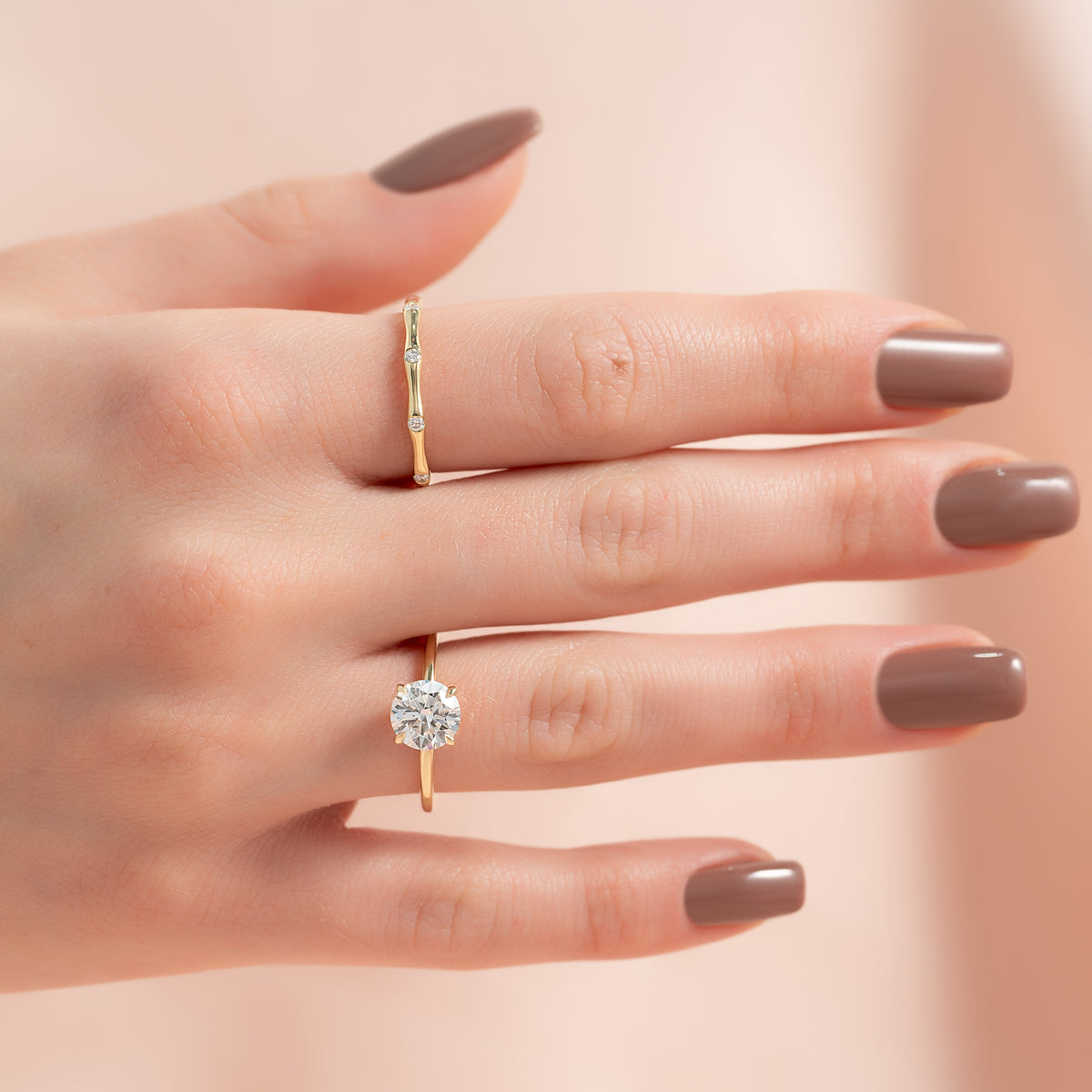  Round unique engagement ring, Round traditional engagement ring, Round minimalist engagement ring, Round delicate engagement ring, 