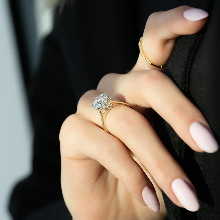 Round modern engagement ring, Round three-stone engagement ring, Round side stone engagement ring, Round cathedral engagement ring, 