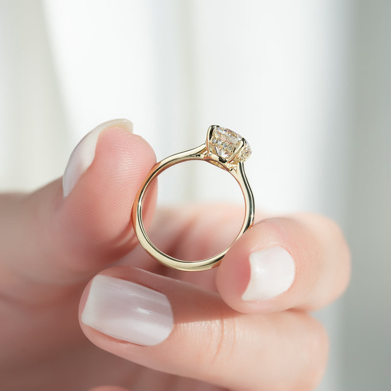 Round handcrafted diamond engagement ring, Round certified diamond engagement ring, Round vintage diamond engagement ring,