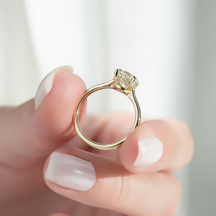 Round handcrafted diamond engagement ring, Round certified diamond engagement ring, Round vintage diamond engagement ring,