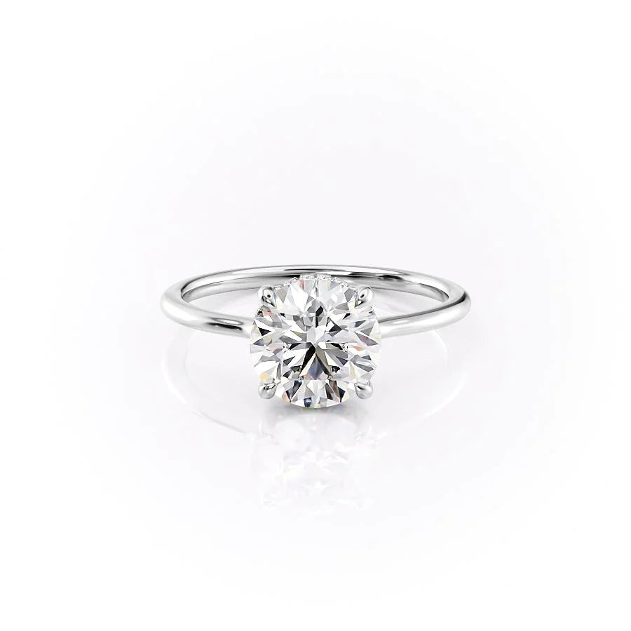 Round ethical engagement ring, Round sustainable engagement ring, Round conflict-free engagement ring, Round lab-grown engagement ring,