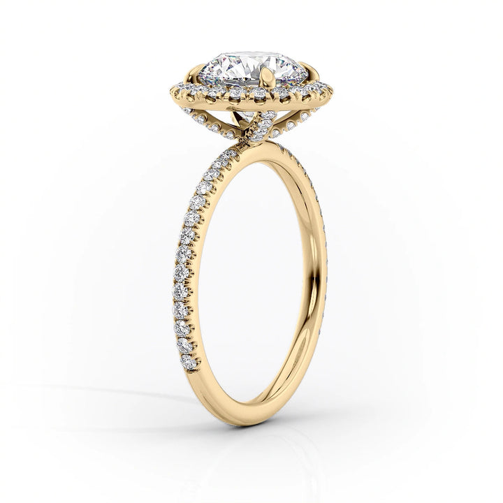Hidden halo wedding band set, How to clean a hidden halo ring, Modern hidden halo engagement rings, Best hidden halo rings for wedding proposals.