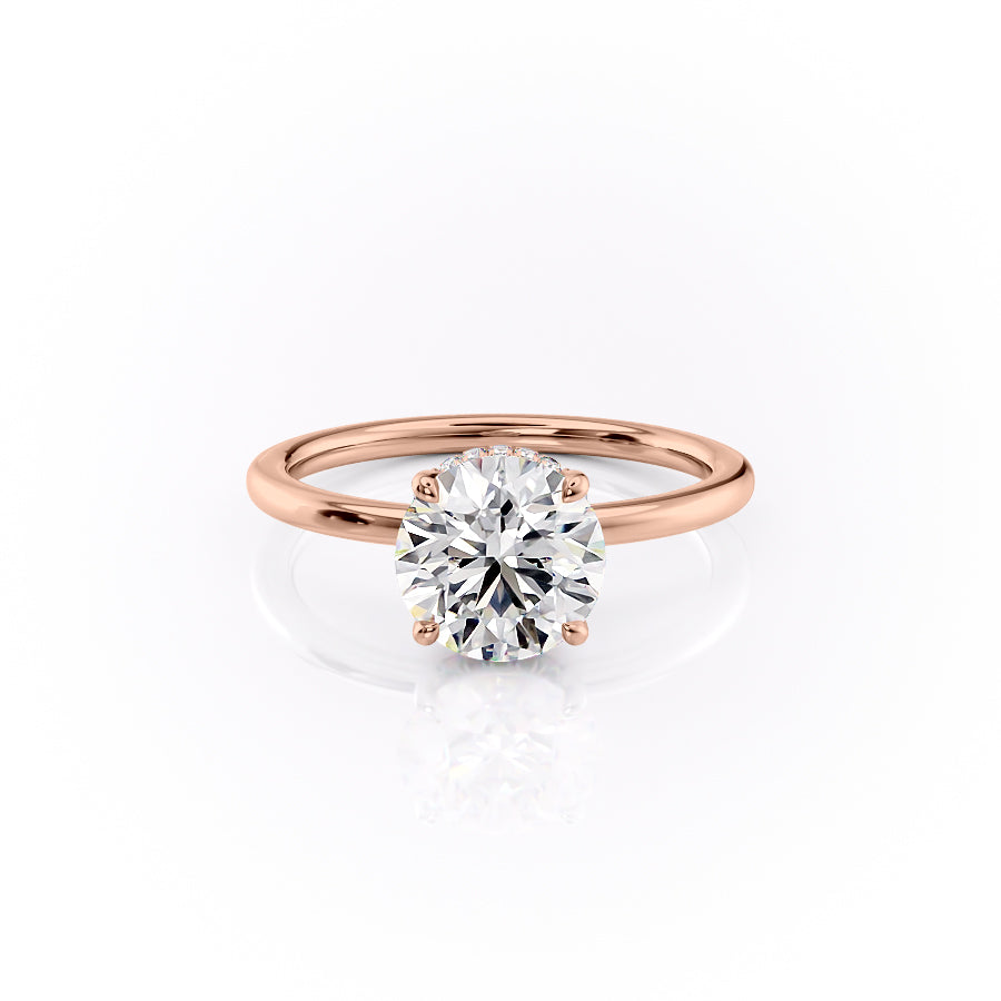 Round exclusive engagement ring, Round engraved engagement ring, Round halo diamond engagement ring, Round solitaire diamond engagement ring