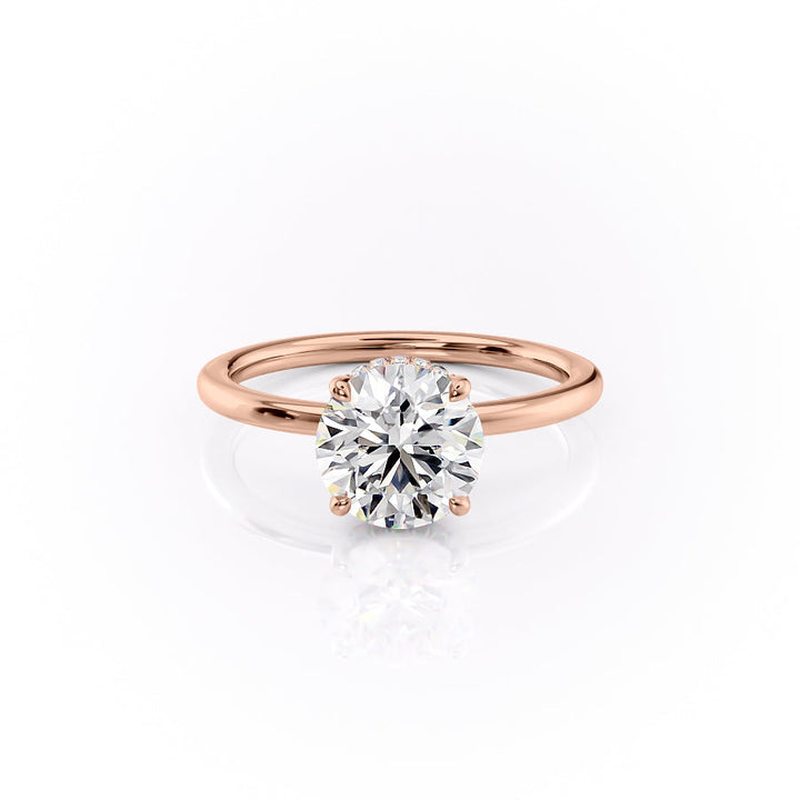 Round exclusive engagement ring, Round engraved engagement ring, Round halo diamond engagement ring, Round solitaire diamond engagement ring