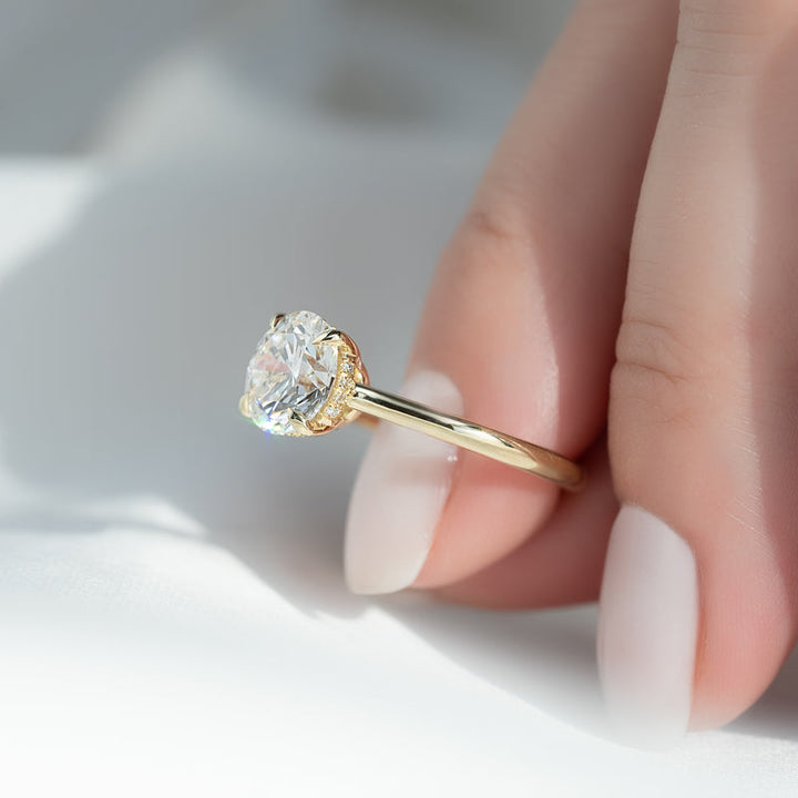 Round conflict-free engagement ring, Round lab-grown engagement ring, Round natural engagement ring,