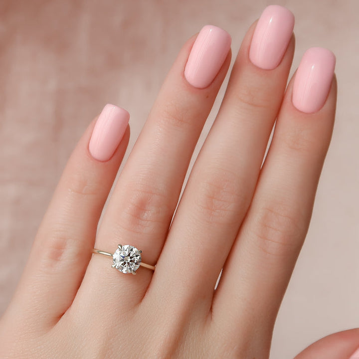 Round antique diamond engagement ring, Round modern diamond engagement ring, 
