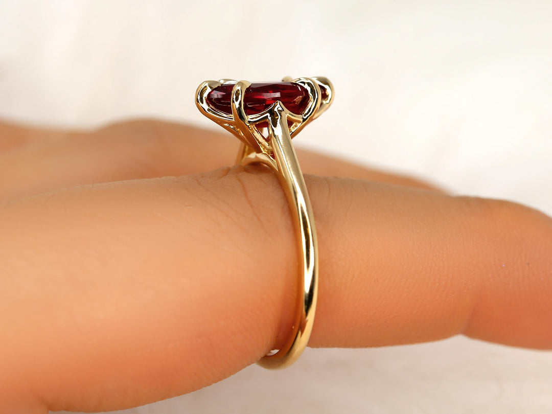 2.0CT Ruby
Marquise Ruby Ring
Lab Diamond Accents
Red Ruby Solitaire
