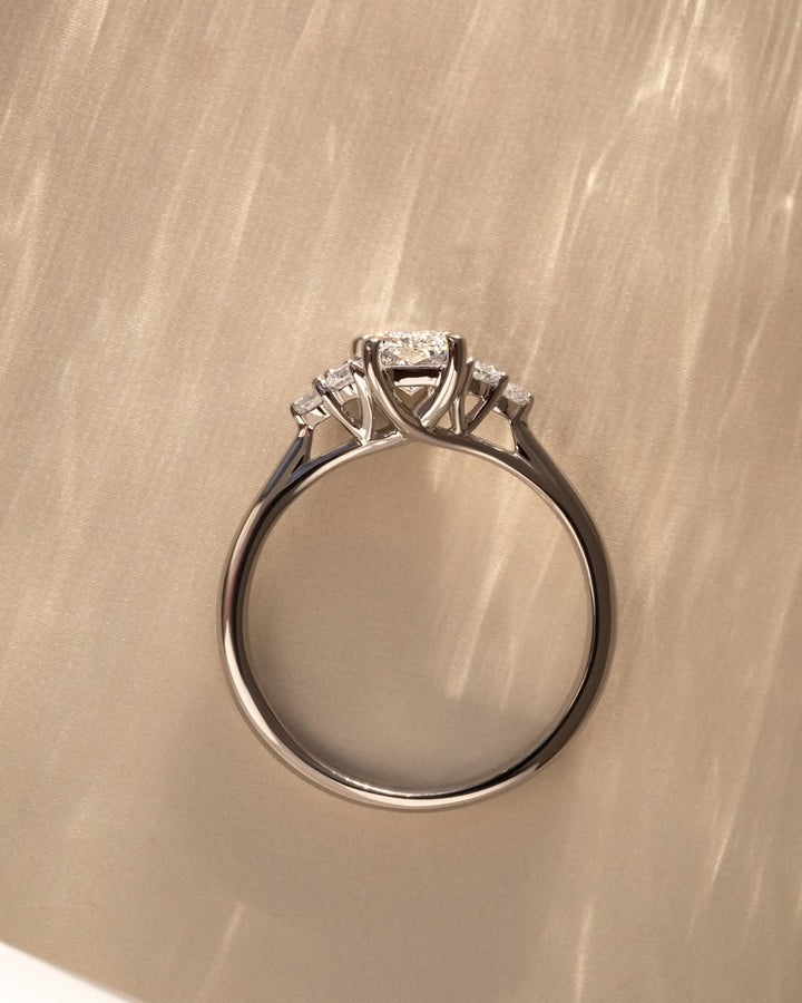 1.0 -3.0 CT Radiant D/VS2  Lab Grown Diamond Cluster Style Engagement Ring