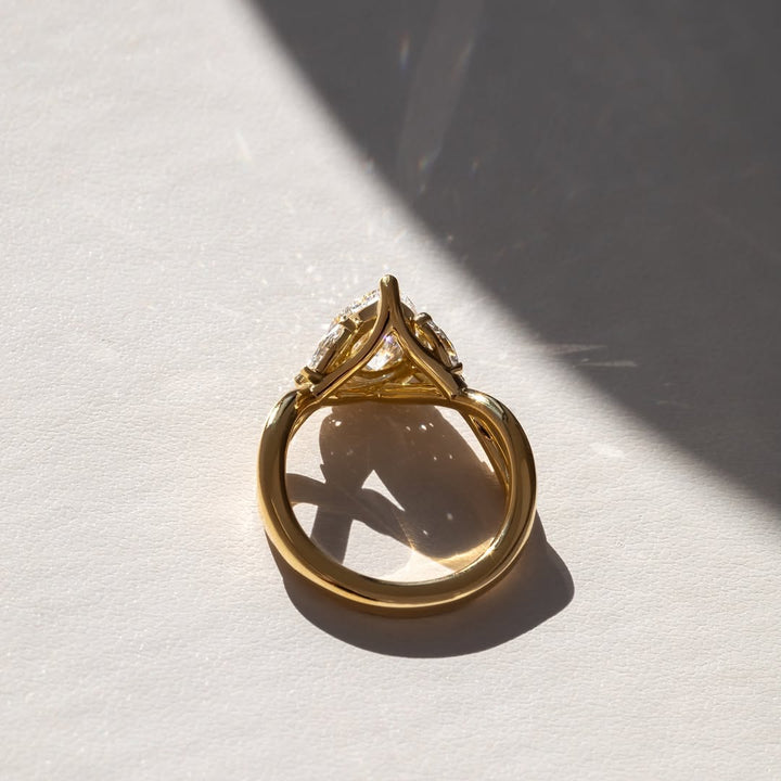 1.20-3.50 CT Pear  Lab Grown Diamond Cross Over Style Engagement Ring