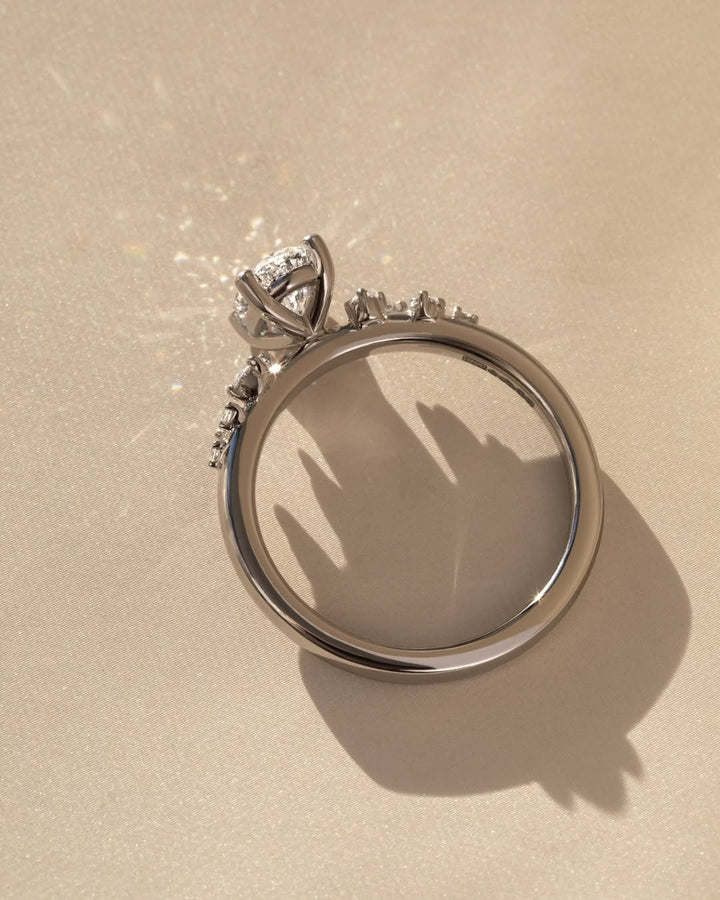 1.0 -3.0 CT Oval  Lab Grown Diamond Cluster Style Engagement Ring