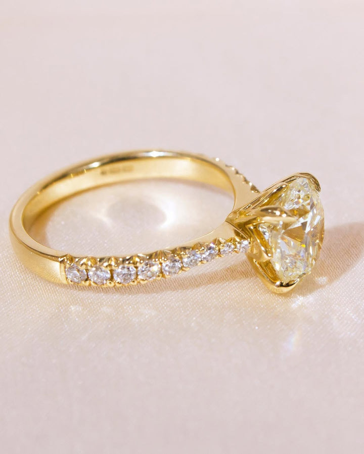 2.37CT Round  Lab Grown Diamond Pave Style Engagement Ring