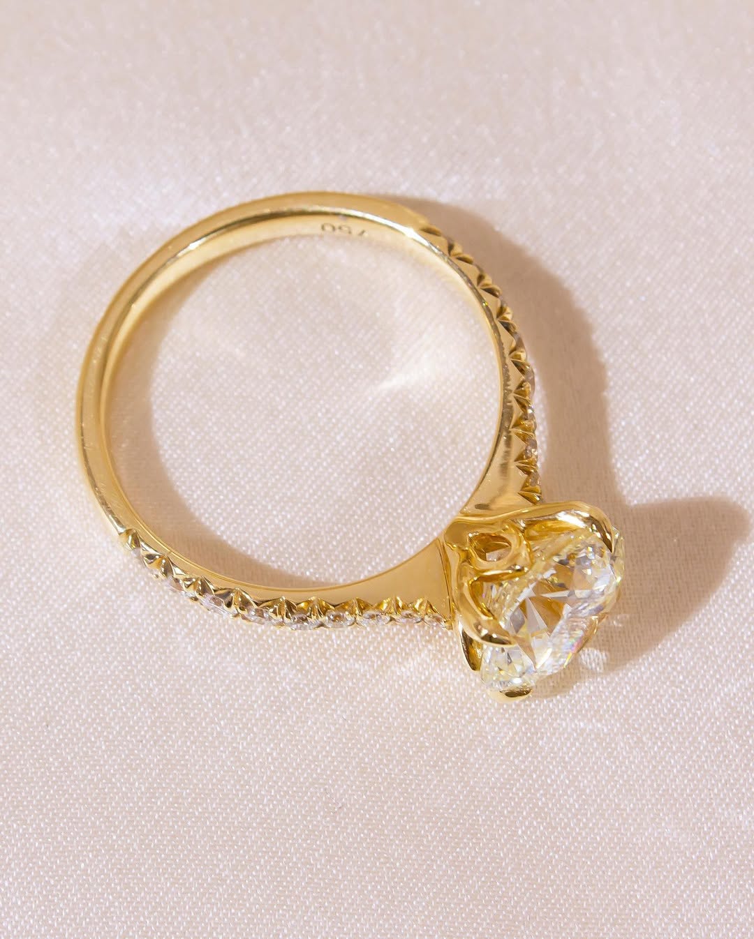 2.37CT Round  Lab Grown Diamond Pave Style Engagement Ring