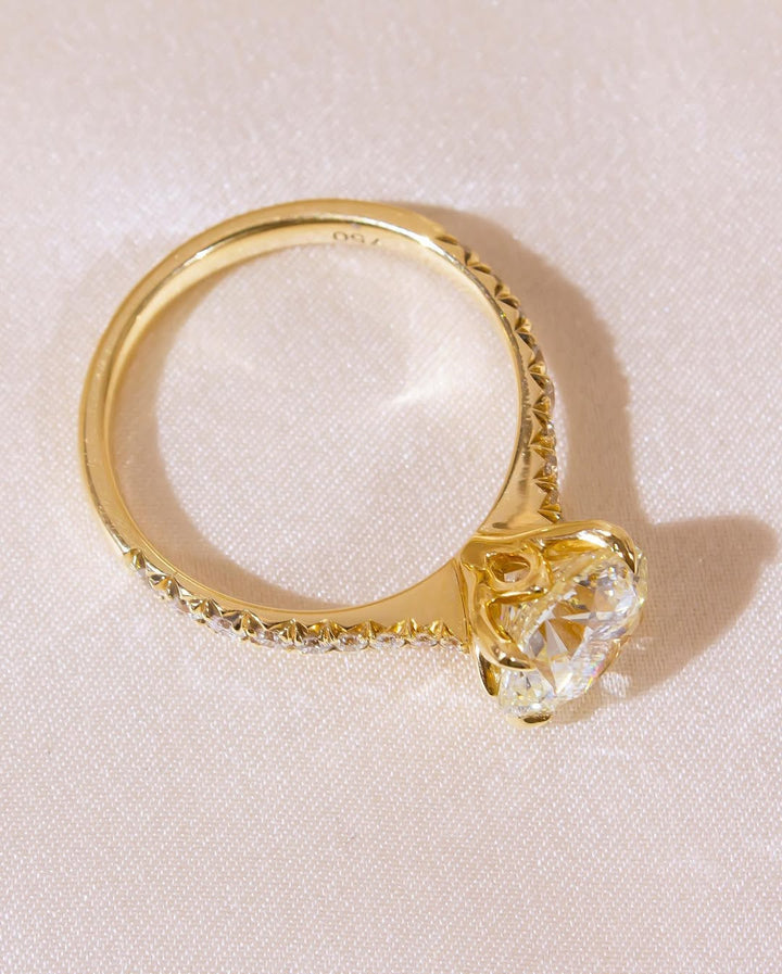 2.37CT Round  Lab Grown Diamond Pave Style Engagement Ring