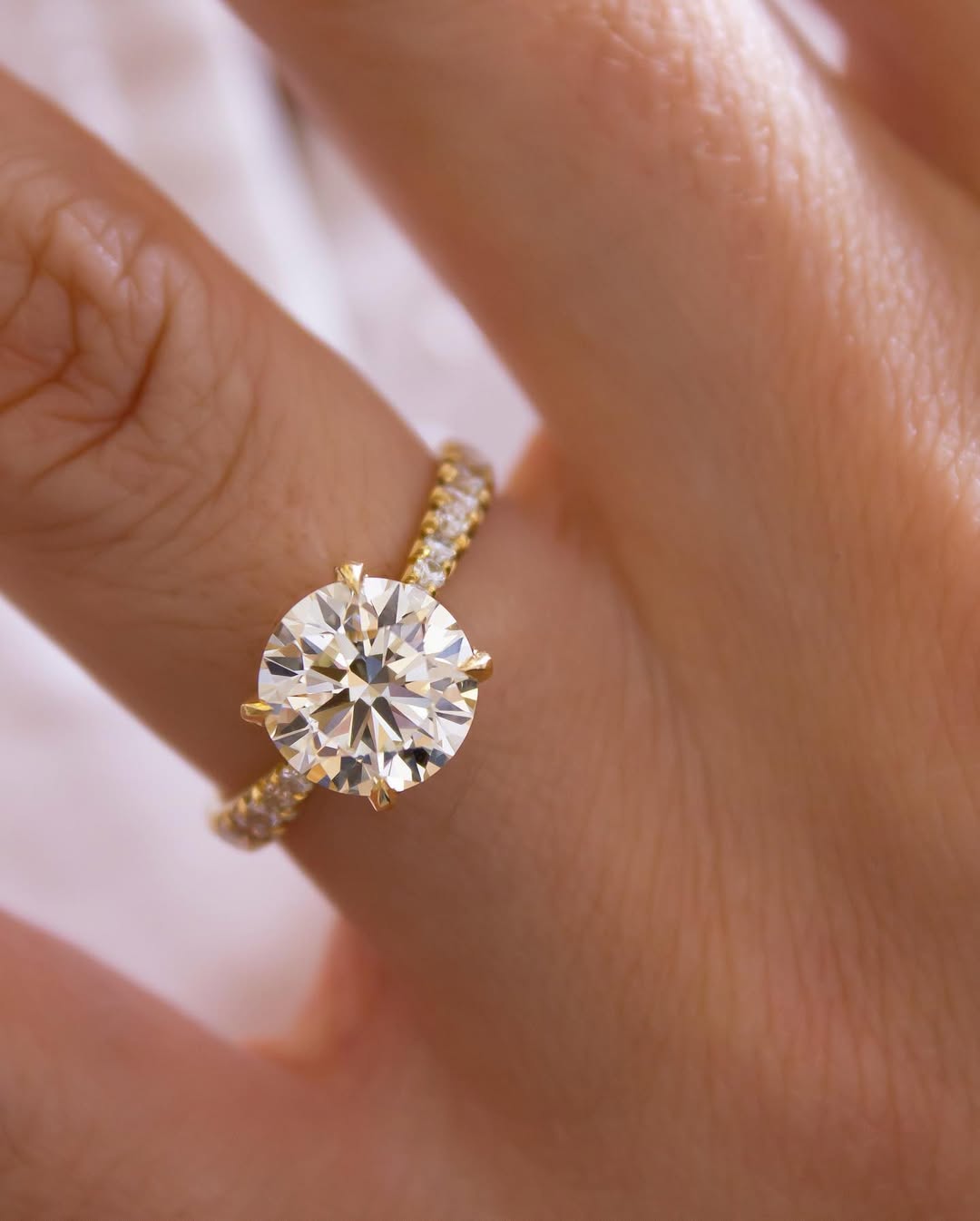 2.37CT Round  Lab Grown Diamond Pave Style Engagement Ring