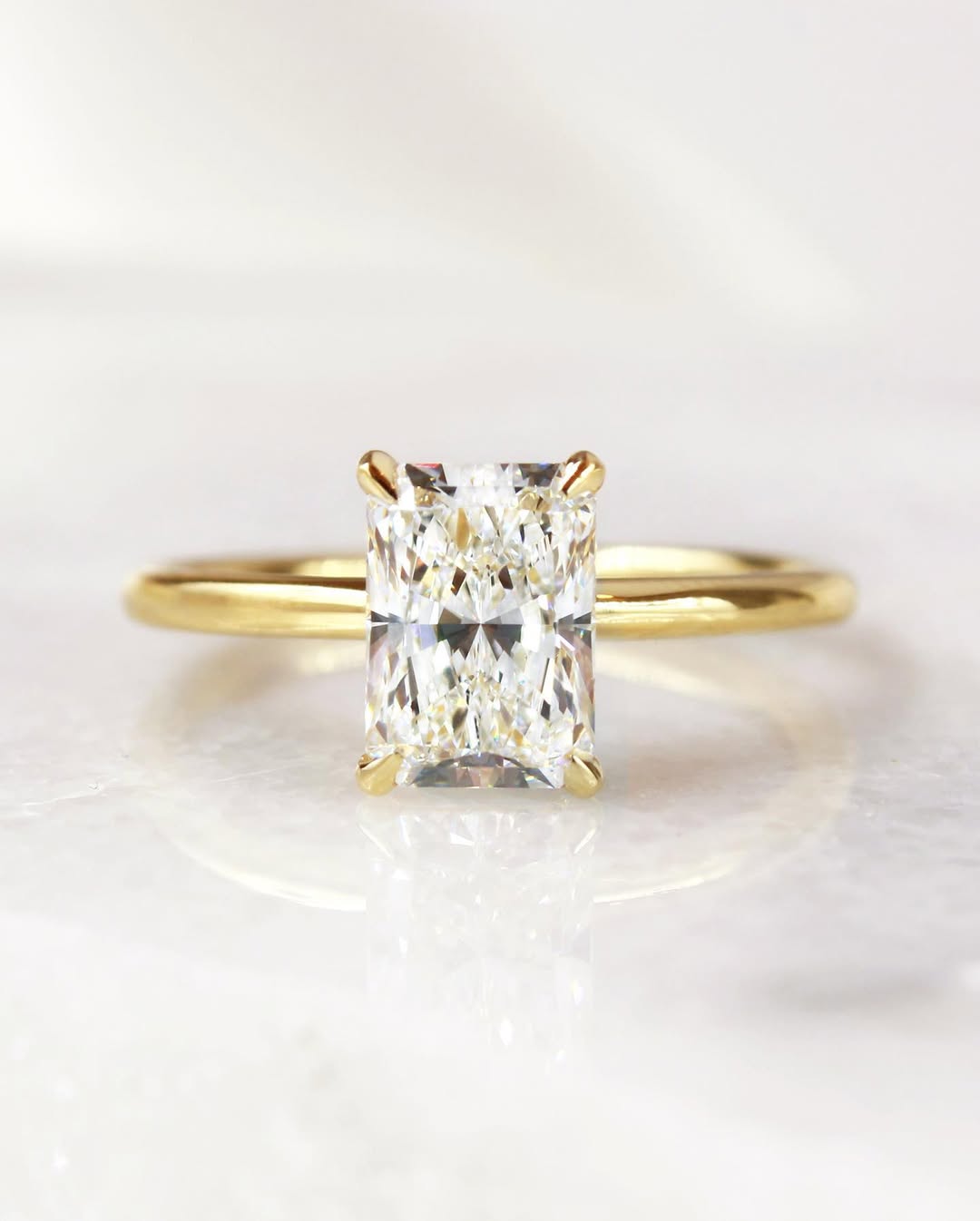 3.50CT Radiant  Lab Grown Diamond Solitaire Style Engagement Ring
