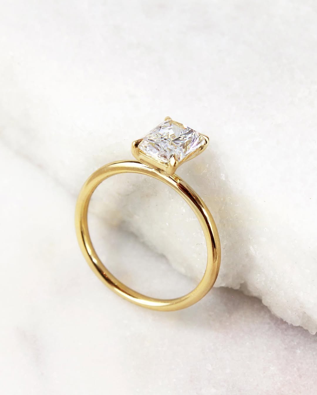 3.50CT Radiant  Lab Grown Diamond Solitaire Style Engagement Ring