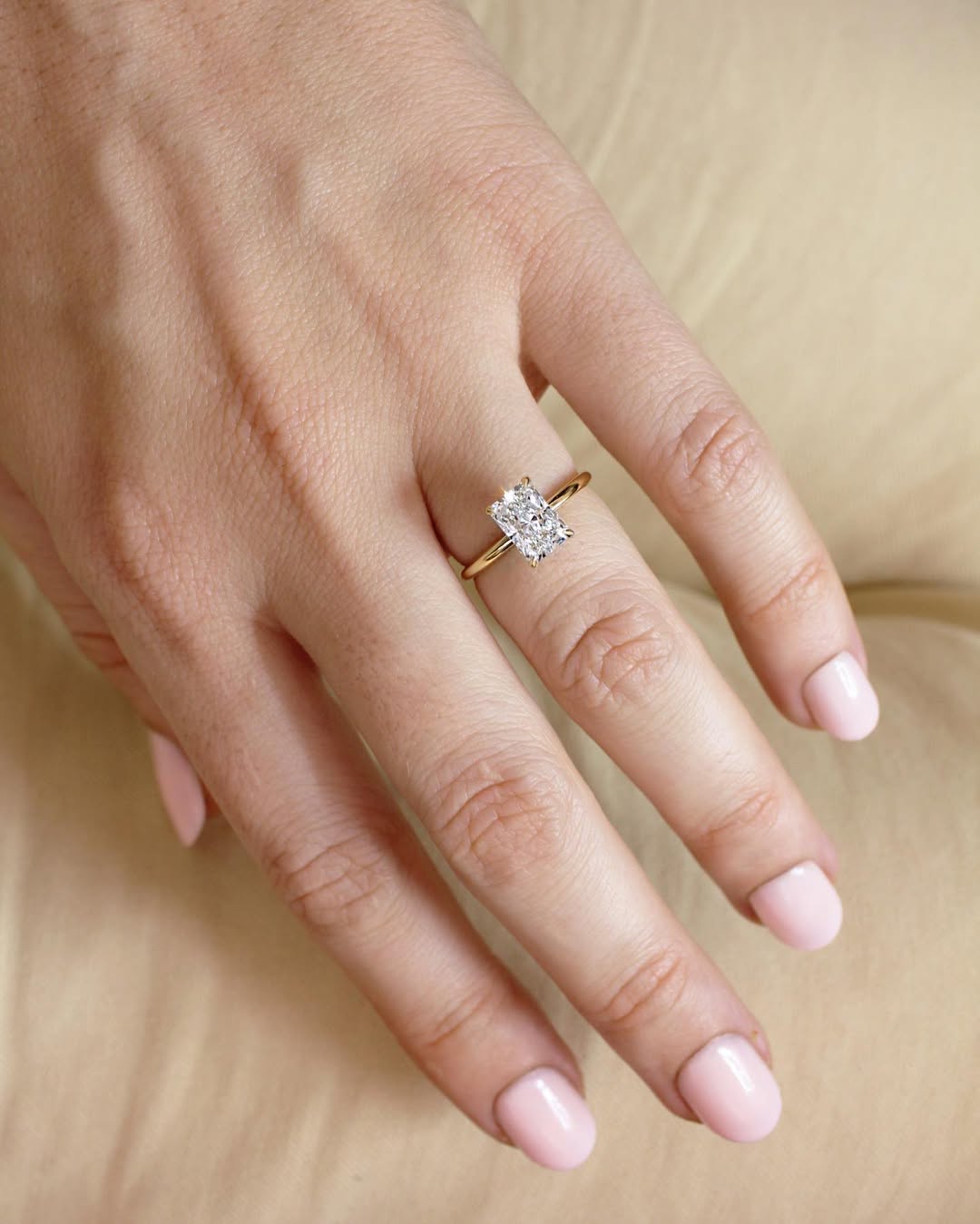 3.50CT Radiant  Lab Grown Diamond Solitaire Style Engagement Ring
