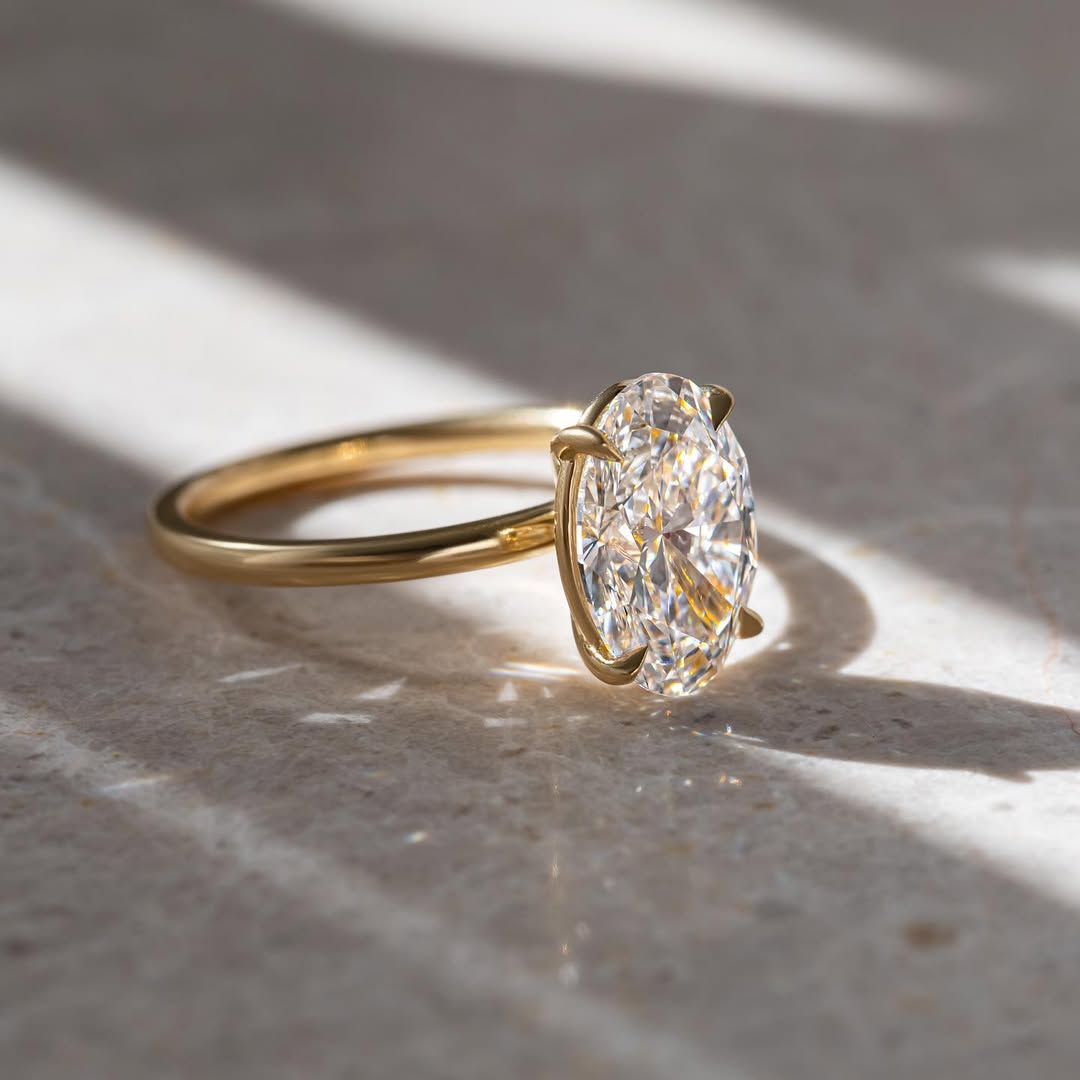 3.30CT Oval  Lab Grown Diamond Solitaire Style Engagement Ring