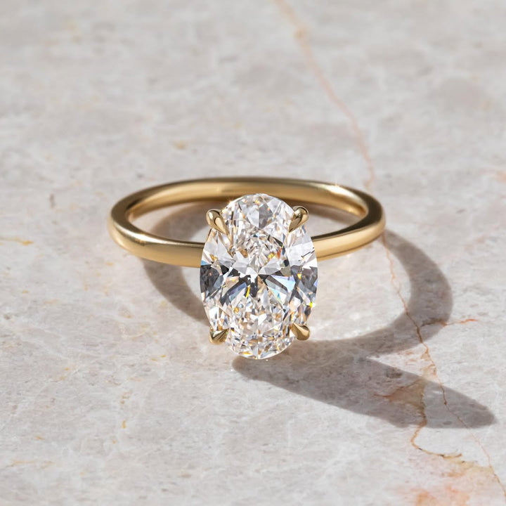 3.30CT Oval  Lab Grown Diamond Solitaire Style Engagement Ring