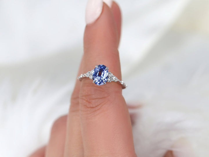 Lab Diamond Pave
Cornflower Blue Gem
Unique Engagement Ring
2 Carat Sapphire
