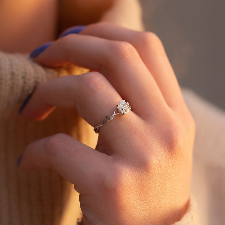 Contemporary engagement ring, Nature-inspired engagement ring, Unique engagement ring, Custom engagement ring, 