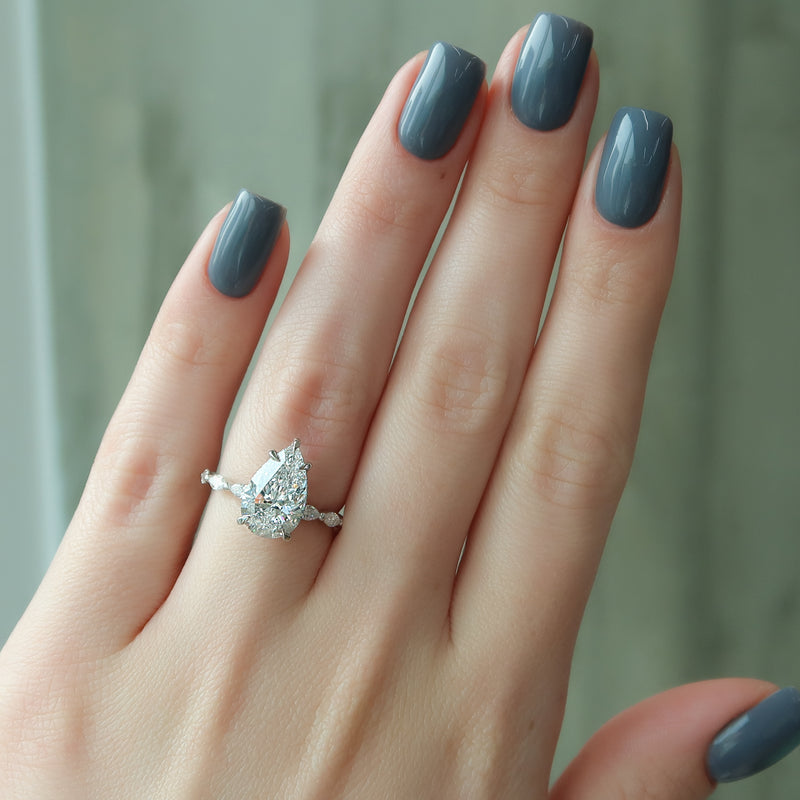 Bezel set engagement ring, Tension set engagement ring, Vintage-inspired engagement ring, Art deco engagement ring,