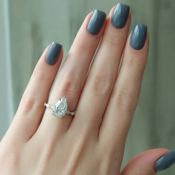 Bezel set engagement ring, Tension set engagement ring, Vintage-inspired engagement ring, Art deco engagement ring,