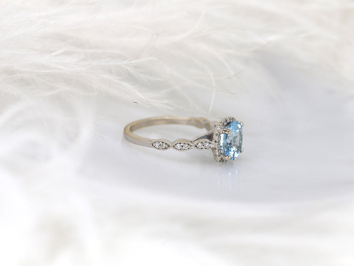 Alternative Bridal
Ethical Engagement
Round Gemstone Halo
Statement Aquamarine
