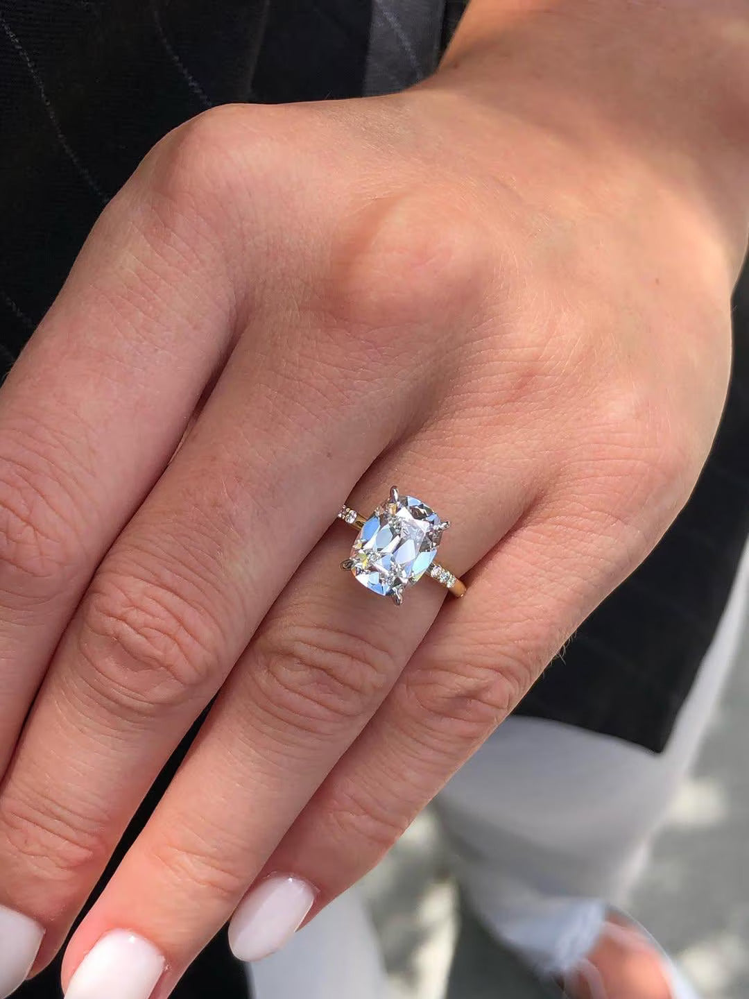 The elongated proportions offer a sophisticated, finger-flattering silhouette, blending the soulful charm of a heritage gemstone with the sleek precision of contemporary sustainable luxury.