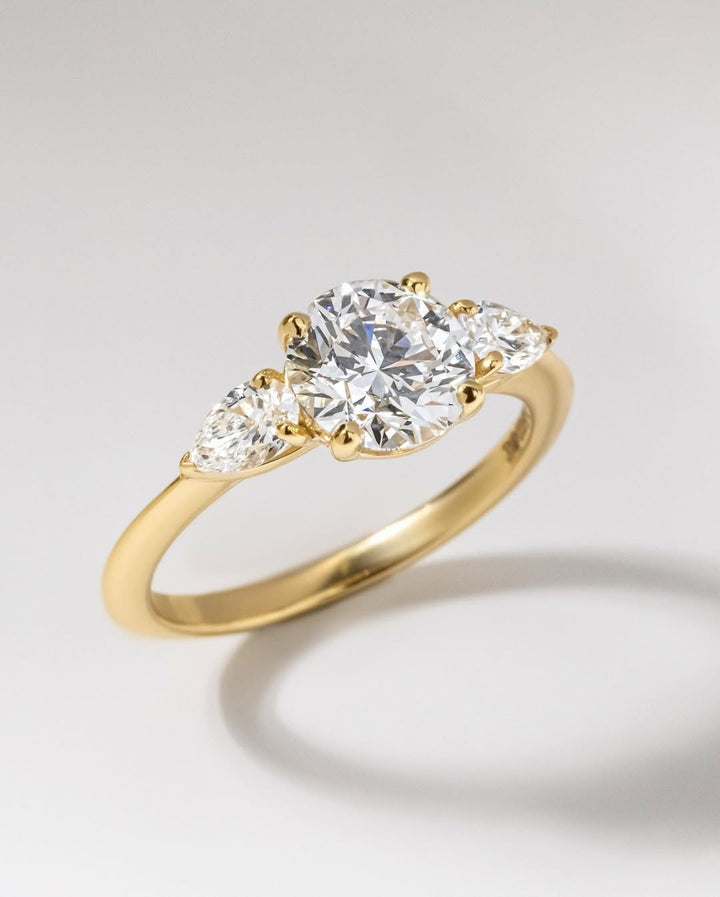 2.0CT Round  Lab Grown Diamond Three Stone Style Engagement Ring