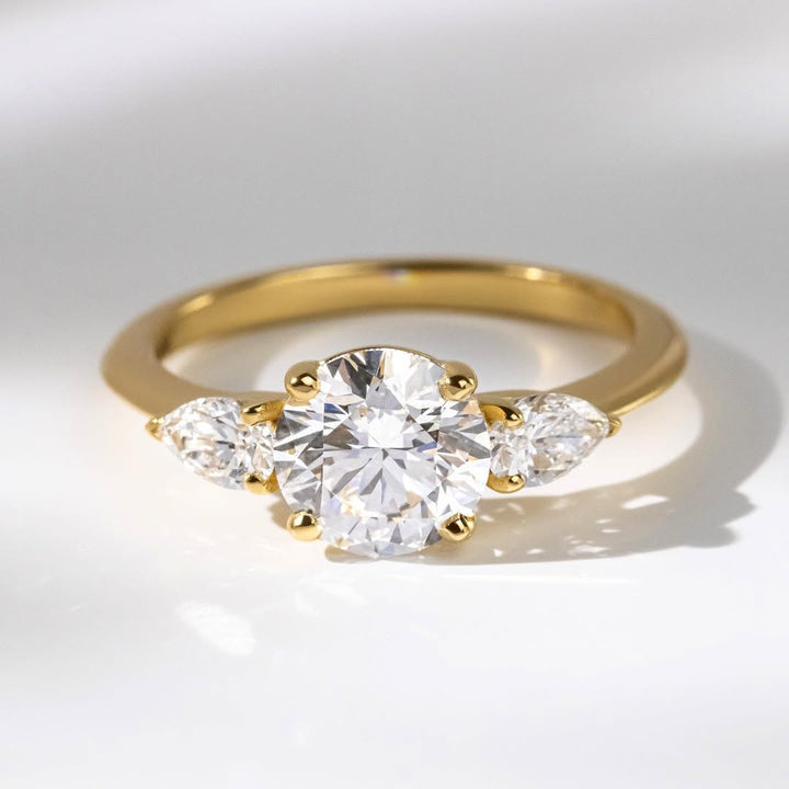 2.0CT Round  Lab Grown Diamond Three Stone Style Engagement Ring