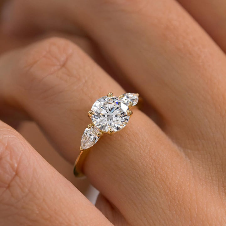 2.0CT Round  Lab Grown Diamond Three Stone Style Engagement Ring