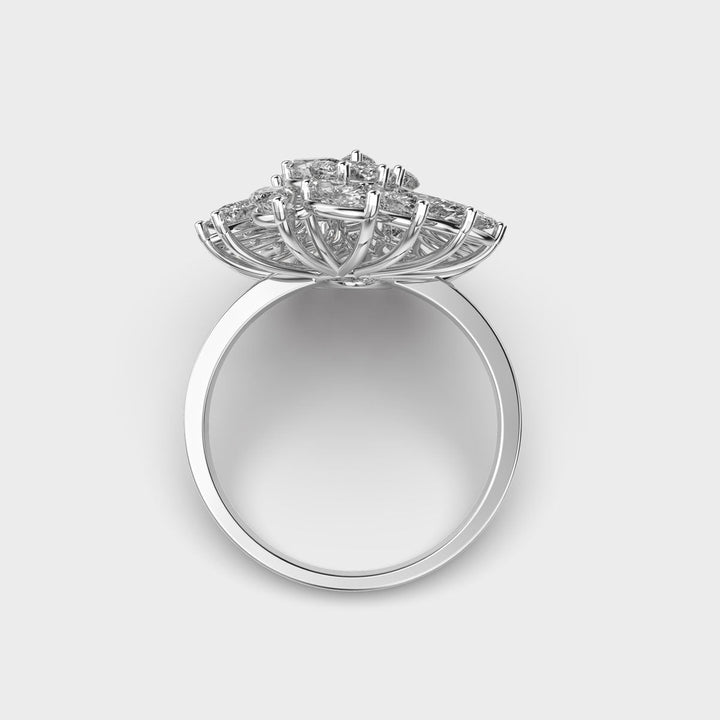 Marquise Cut Cluster Lab Grown Diamond Ring for Women